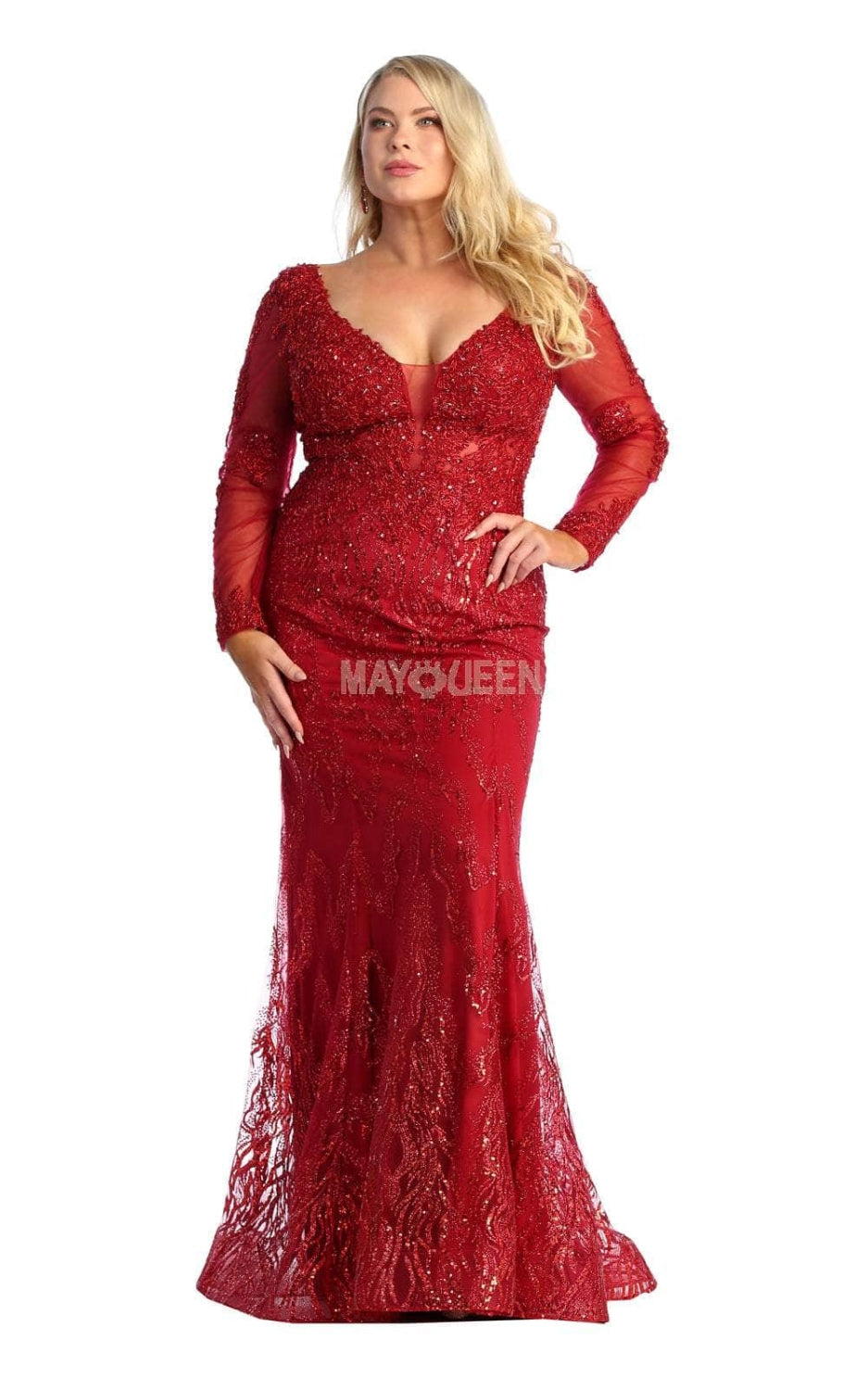 Vestido para Mamá de la Novia Royal Queen RQ7937 - BURGUNDY