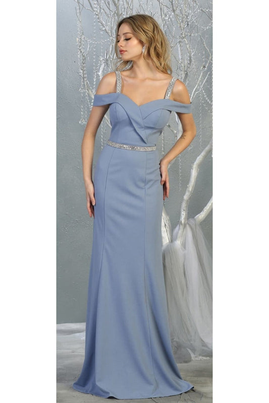 Vestido de Dama de Honor May Queen MQ1765 - DUSTY BLUE