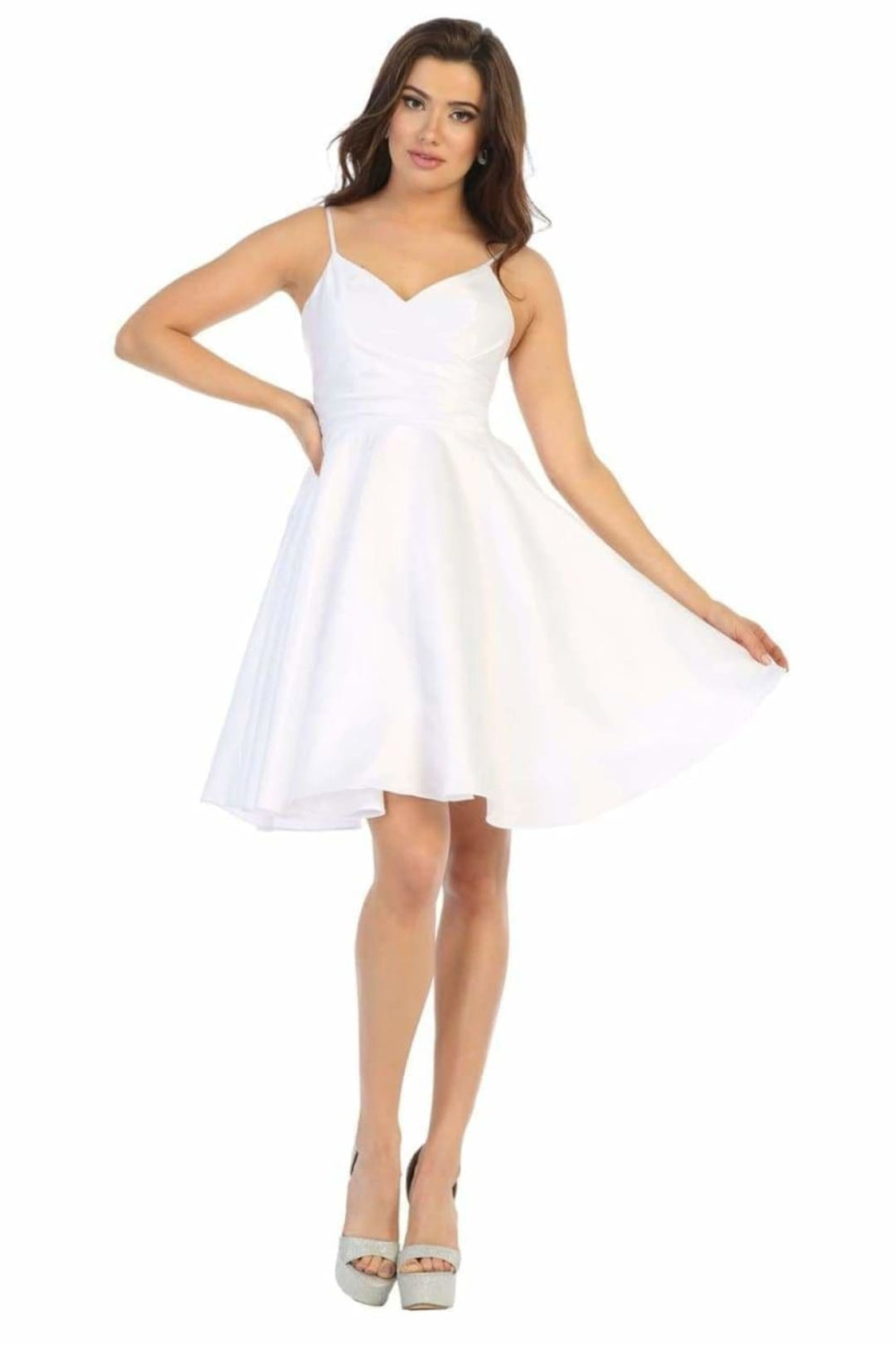 Vestido Corto de Cóctel May Queen MQ1654 - WHITE