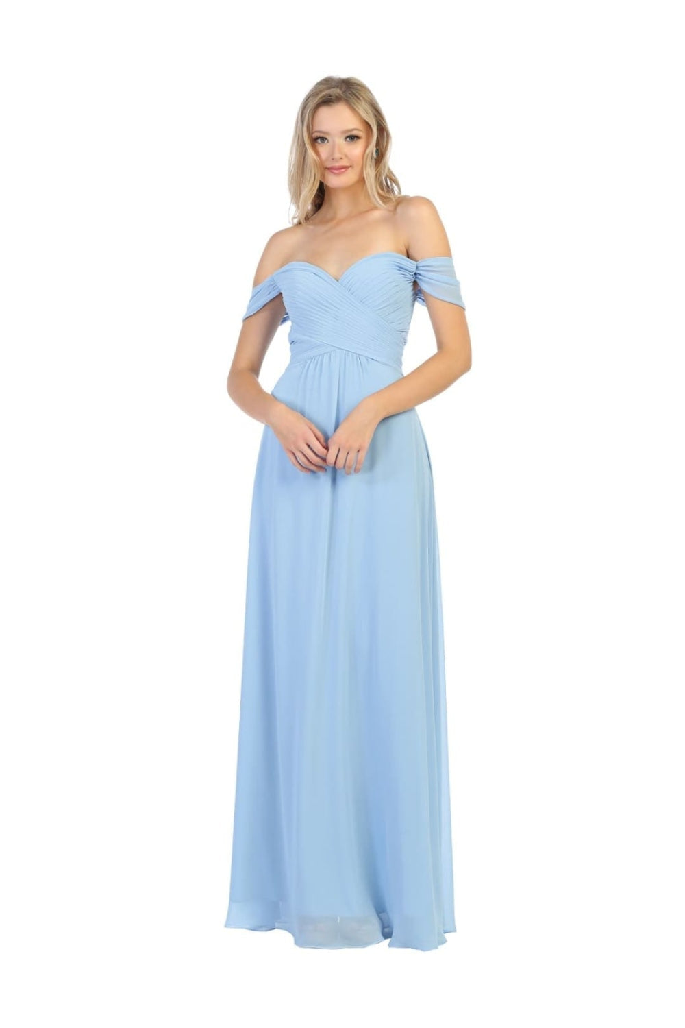 Vestido de Dama de Honor May Queen MQ1711 - DUSTY BLUE