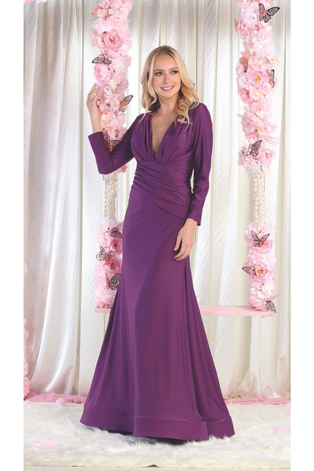 Vestido de Prom May Queen MQ1833 - EGGPLANT