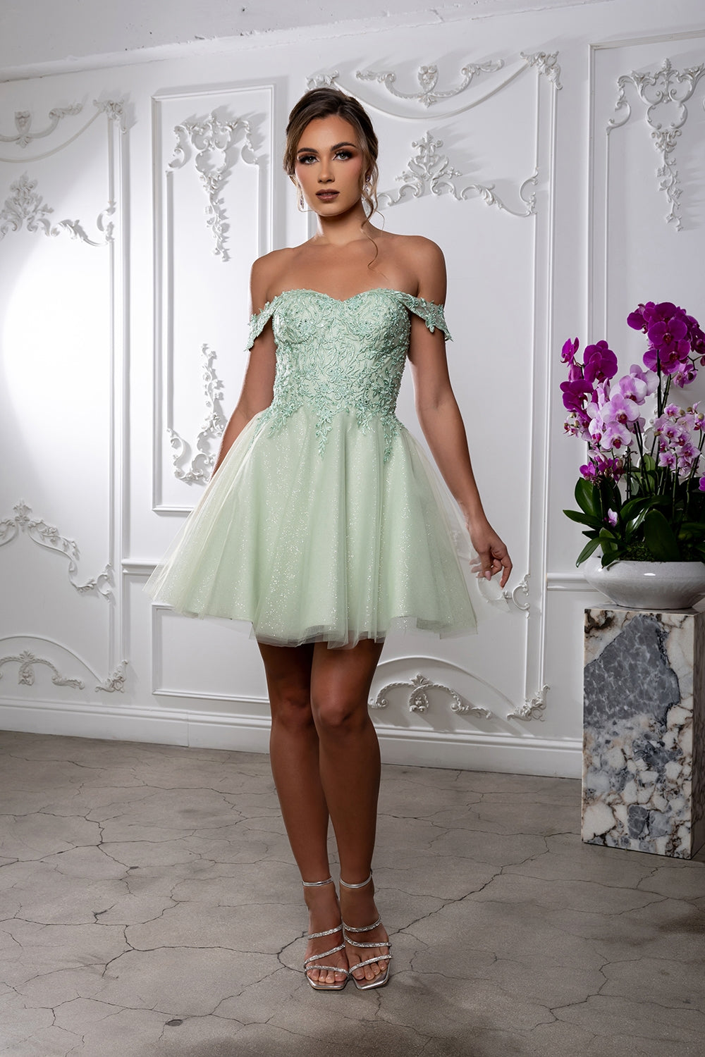 Vestido Corto de Cóctel May Queen MQ2224 - SAGE