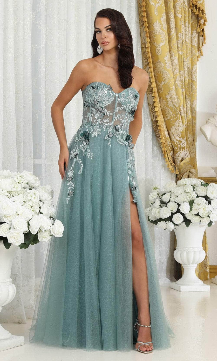Vestido de Prom May Queen MQ2059 - SAGE