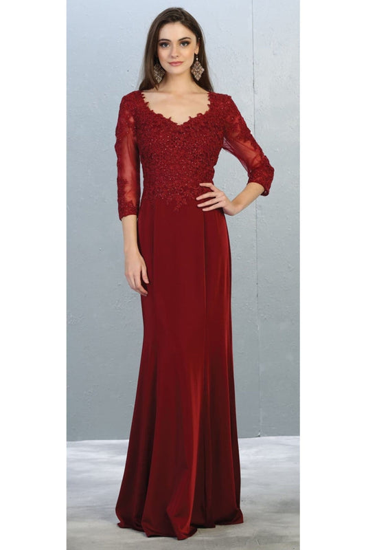 Vestido para Mamá de la Novia May Queen MQ1811 - BURGUNDY