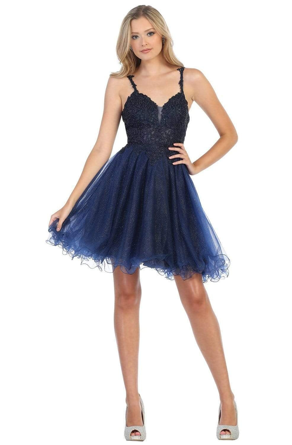 Vestido Corto de Cóctel May Queen MQ1693 - NAVY