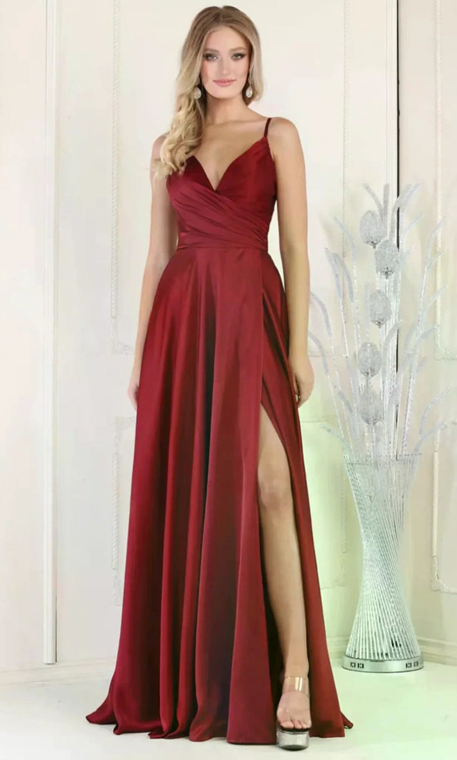 Vestido de Prom May Queen MQ1945 - BURGUNDY