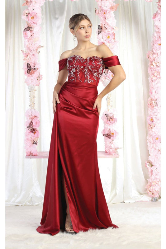 Vestido de Prom May Queen MQ1977 - BURGUNDY