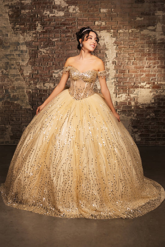 Vestido de XV Años Layla K LK264 - CHAMPAGNE