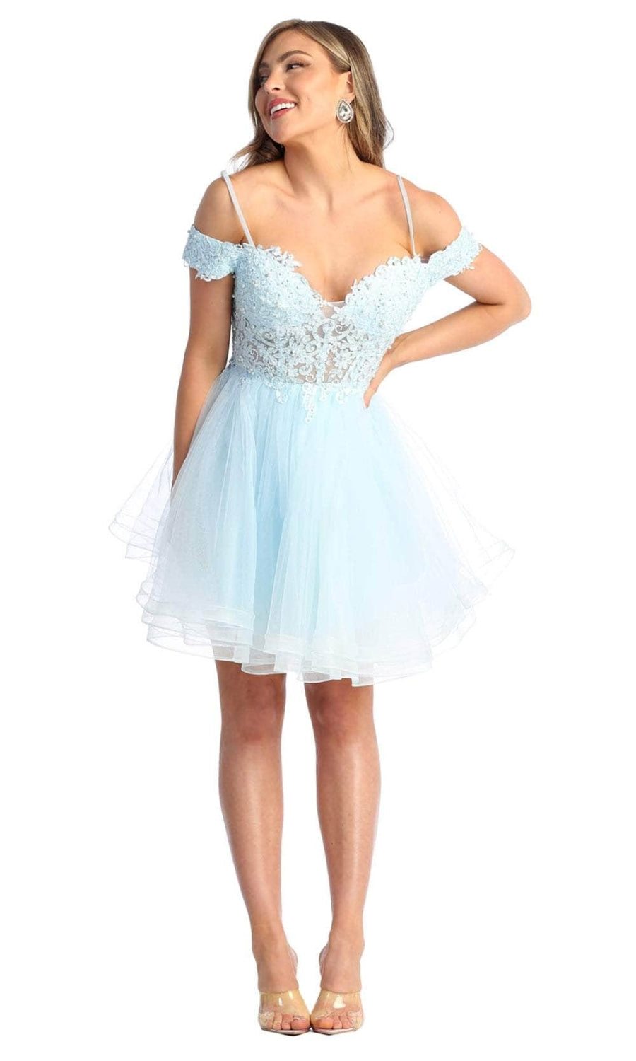 Vestido Corto de Cóctel May Queen MQ1897 - BABY BLUE
