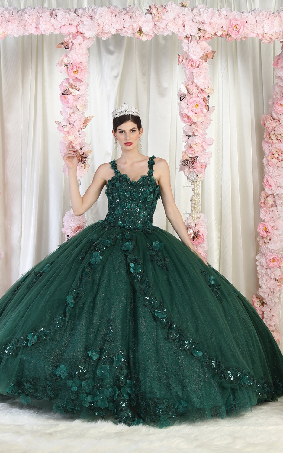 Vestido de XV Años Layla K LK159 - HUNTER GREEN