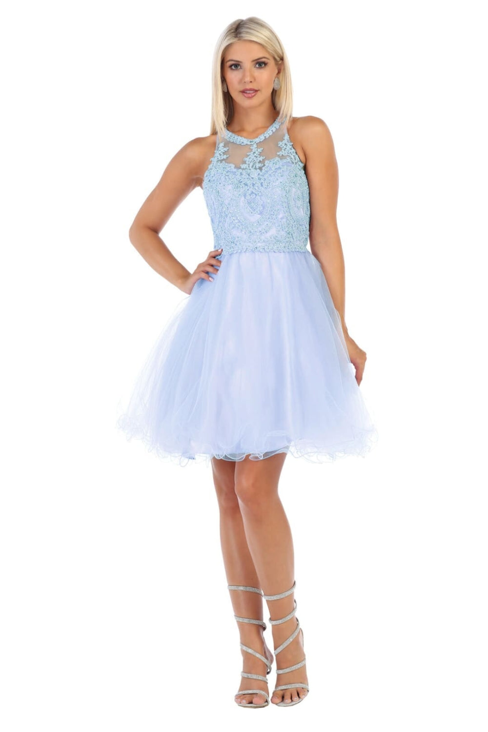Vestido Corto de Cóctel May Queen MQ1643 - BABY BLUE