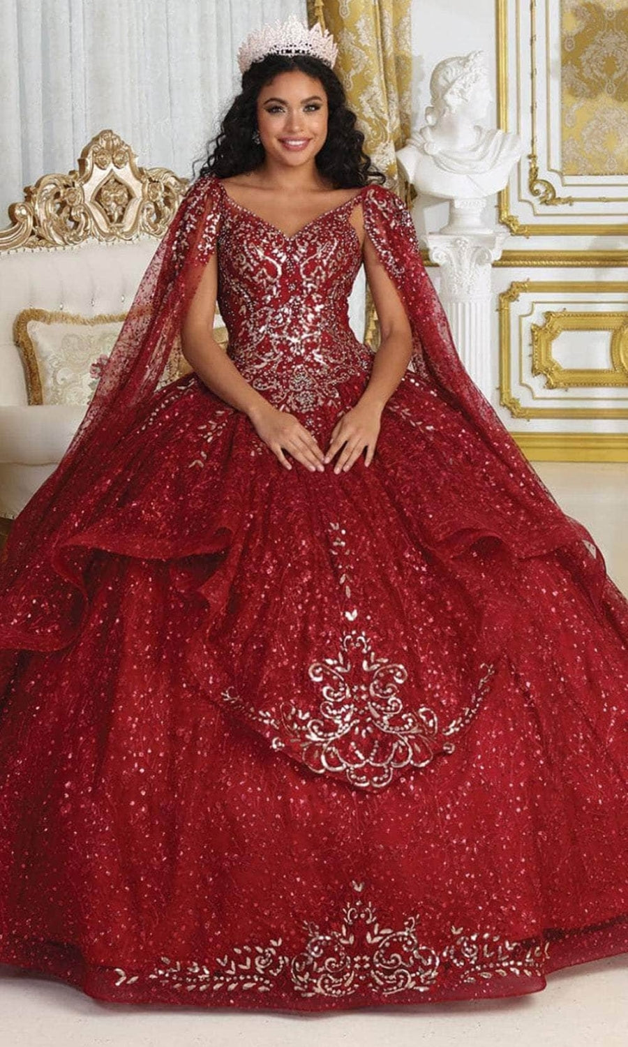 Vestido de XV Años Layla K LK218 - BURGUNDY