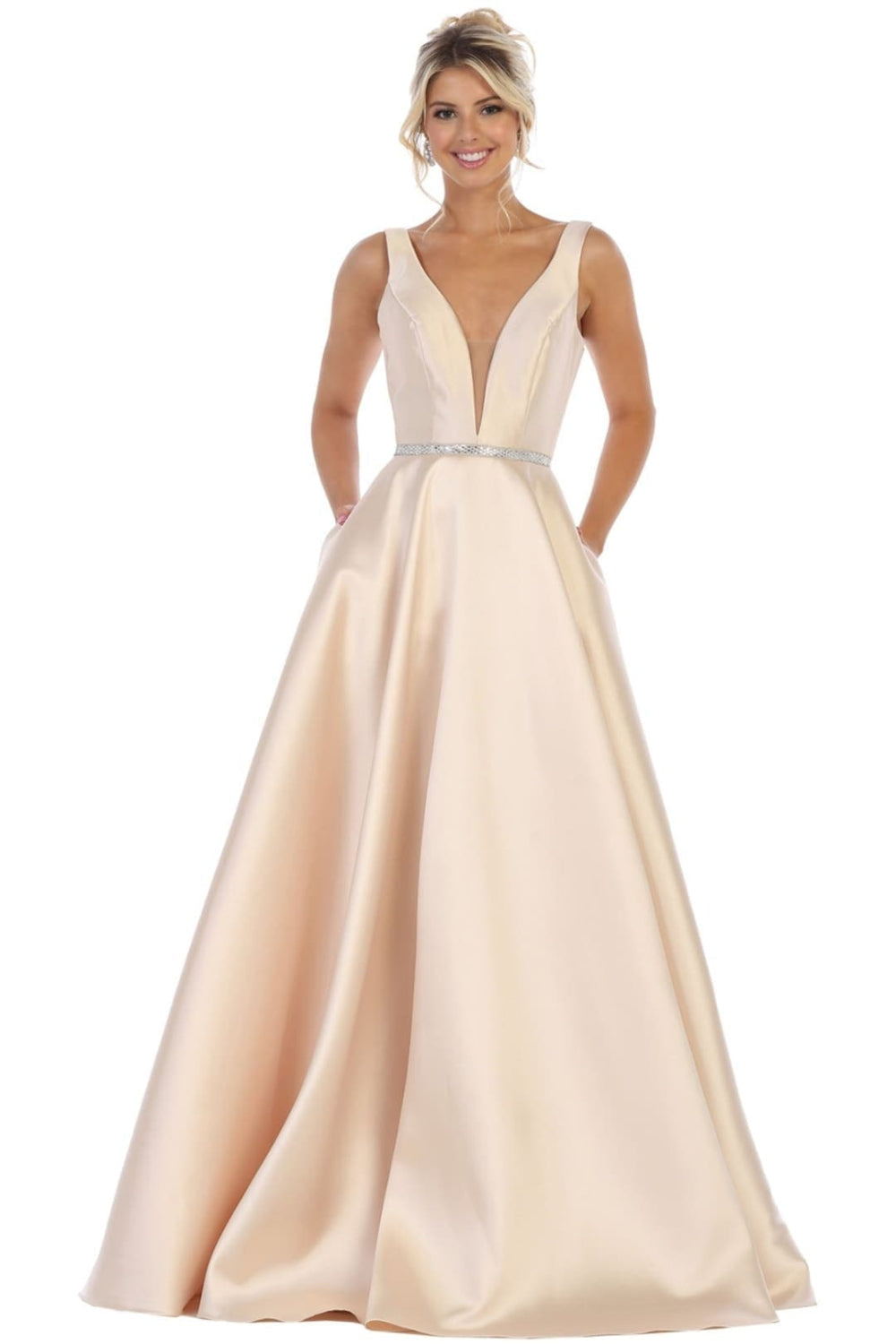 Vestido de Prom May Queen MQ1683 - CHAMPAGNE