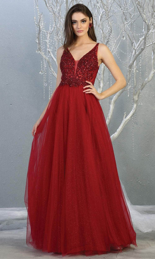 Vestido de Prom May Queen MQ1798 - BURGUNDY