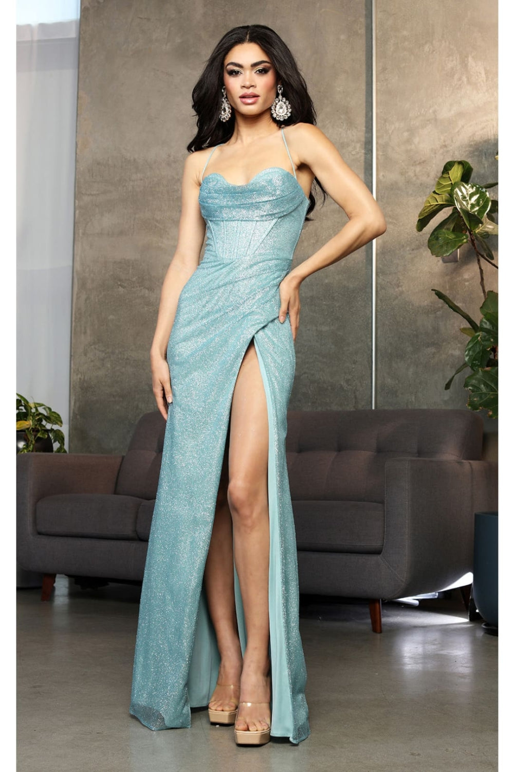 Vestido de Prom May Queen MQ2037 - SAGE