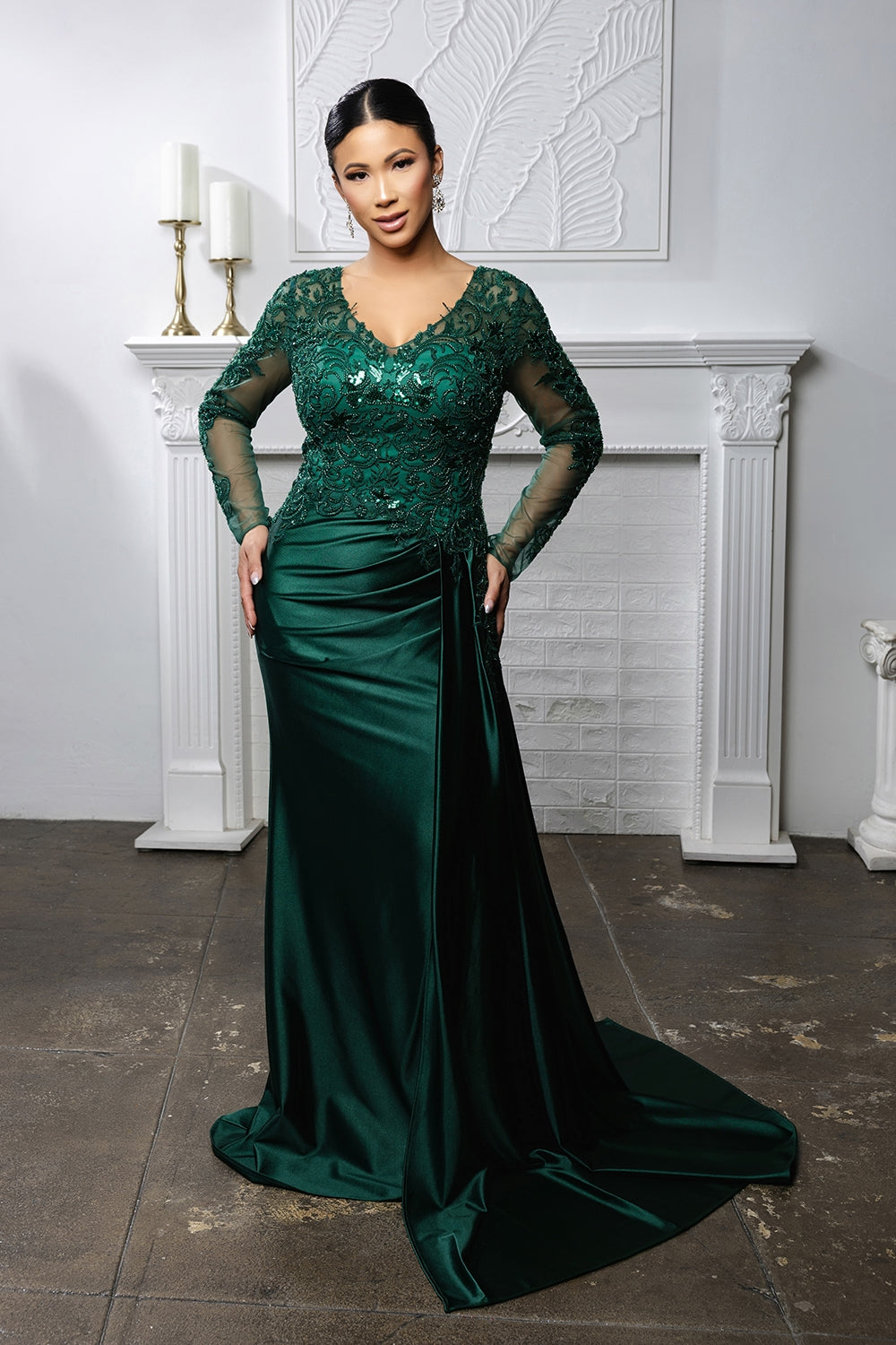 Vestido para Mamá de la Novia May Queen MQ2172 - HUNTER GREEN