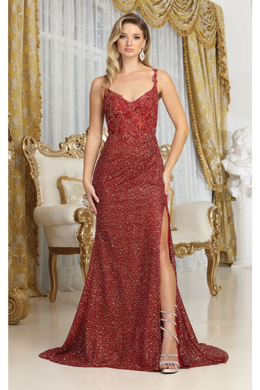 Vestido de Prom Royal Queen RQ8067 - BURGUNDY