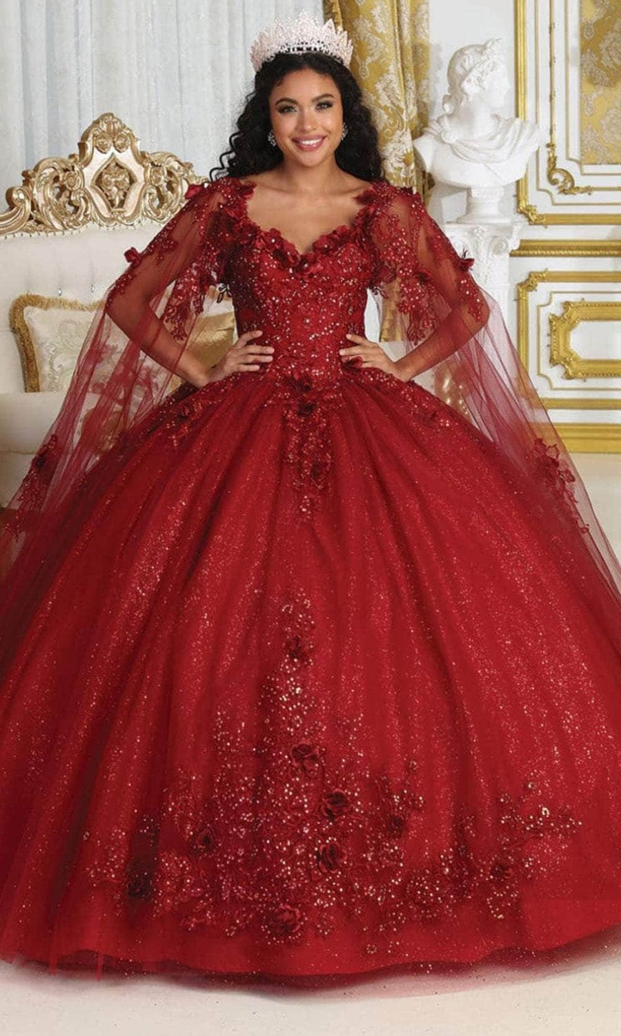 Vestido de XV Años Layla K LK214 - BURGUNDY