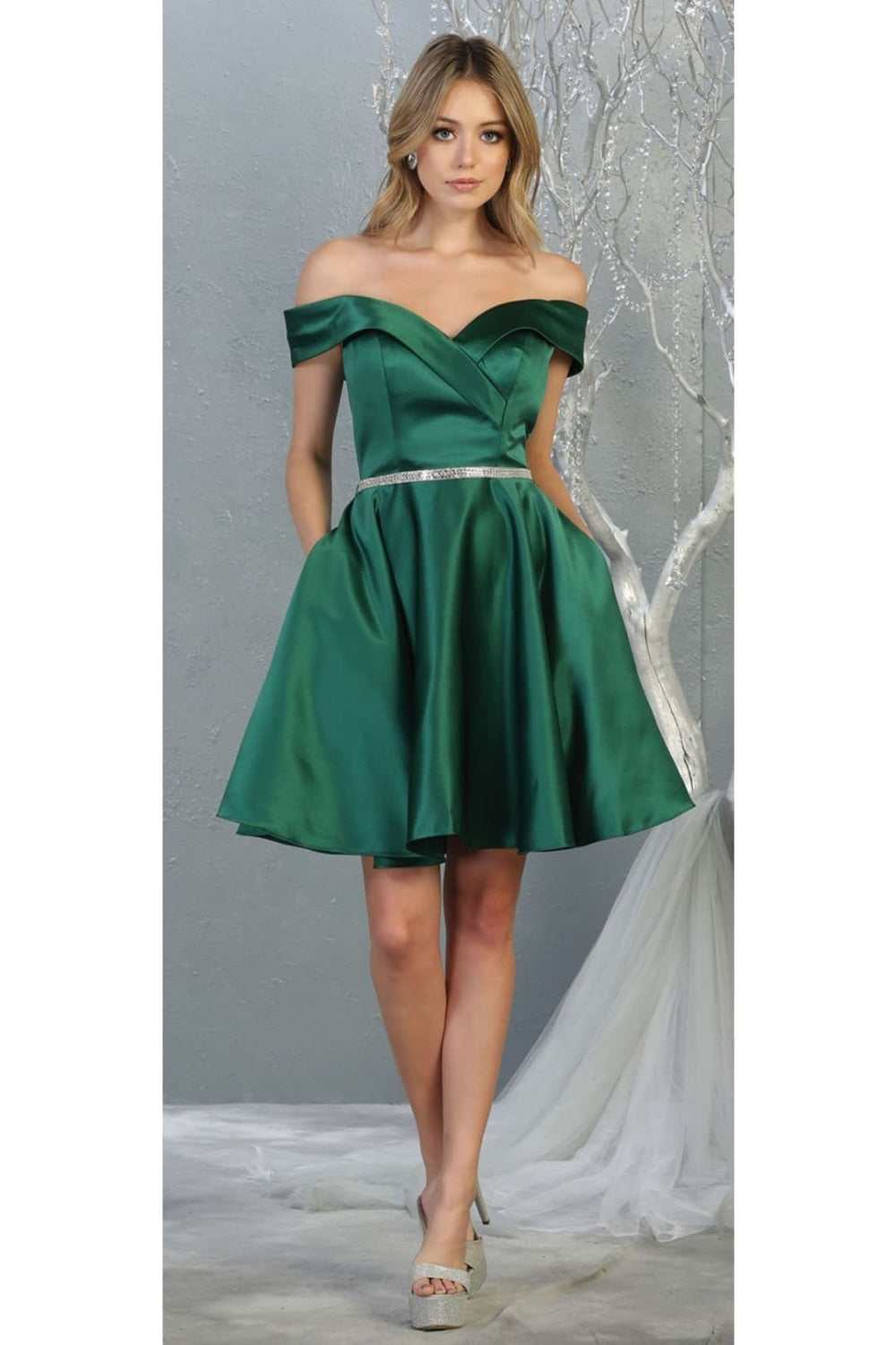 Vestido Corto de Cóctel May Queen MQ1815 - HUNTER GREEN