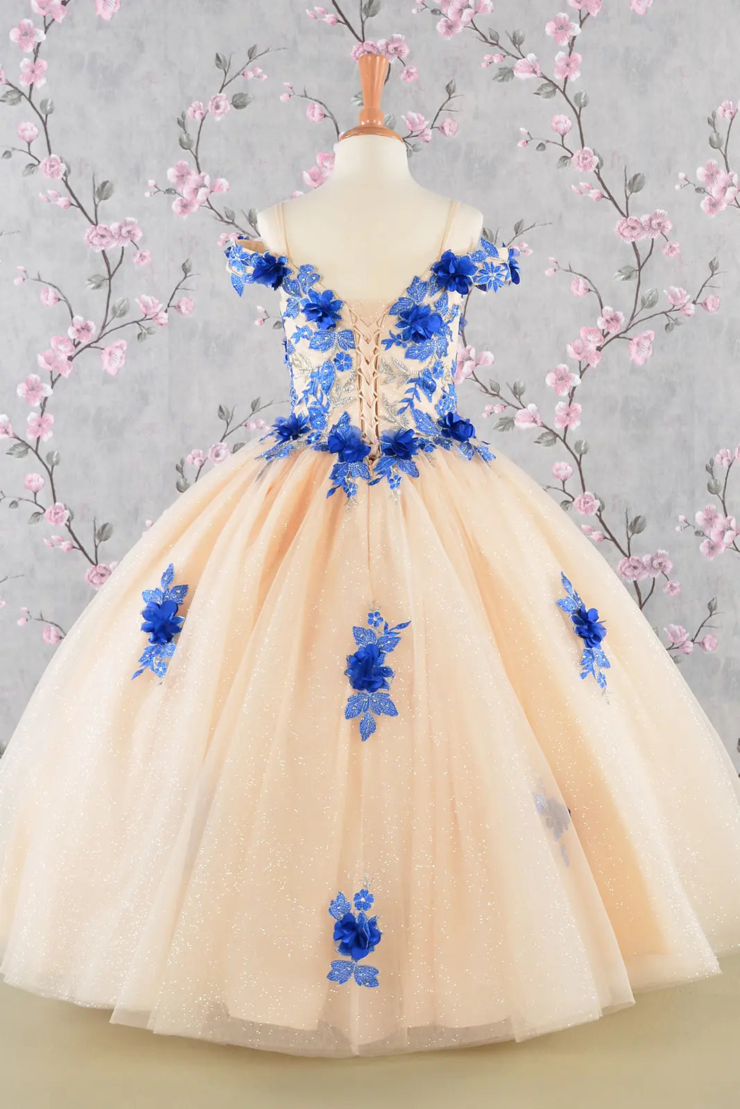 Vestido de Niña Elizabeth K GK115 - ROYAL BLUE/NUDE