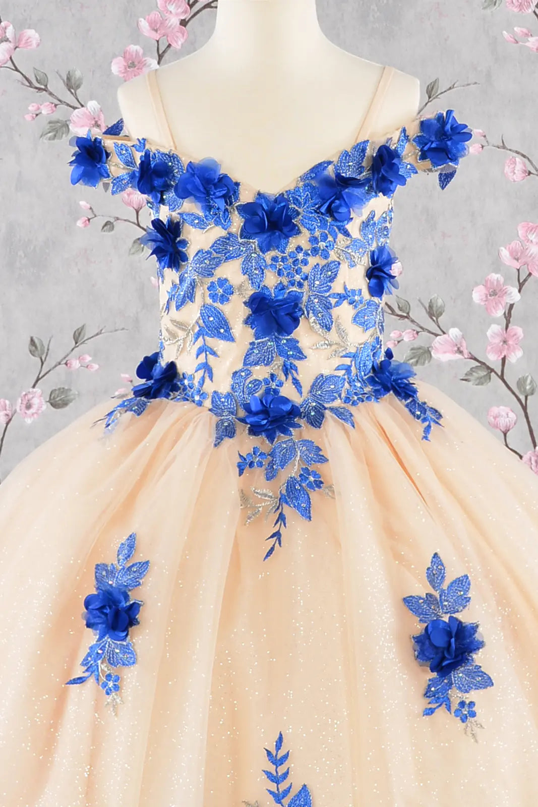 Vestido de Niña Elizabeth K GK115 - ROYAL BLUE/NUDE