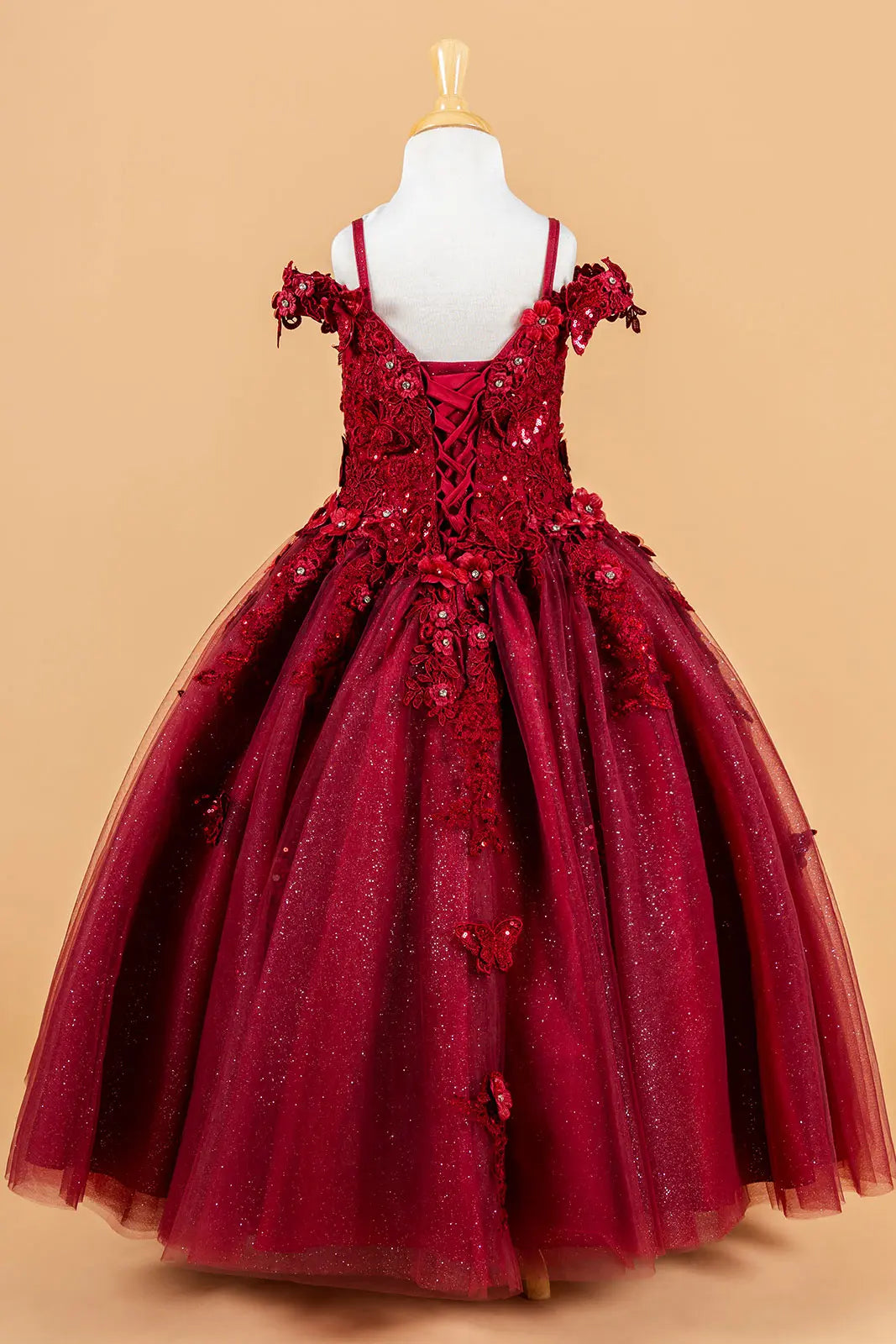 Vestido de Niña Elizabeth K GK117 - BURGUNDY