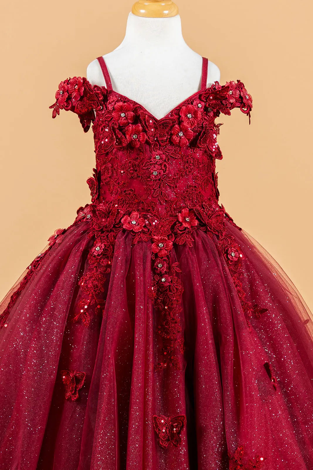 Vestido de Niña Elizabeth K GK117 - BURGUNDY