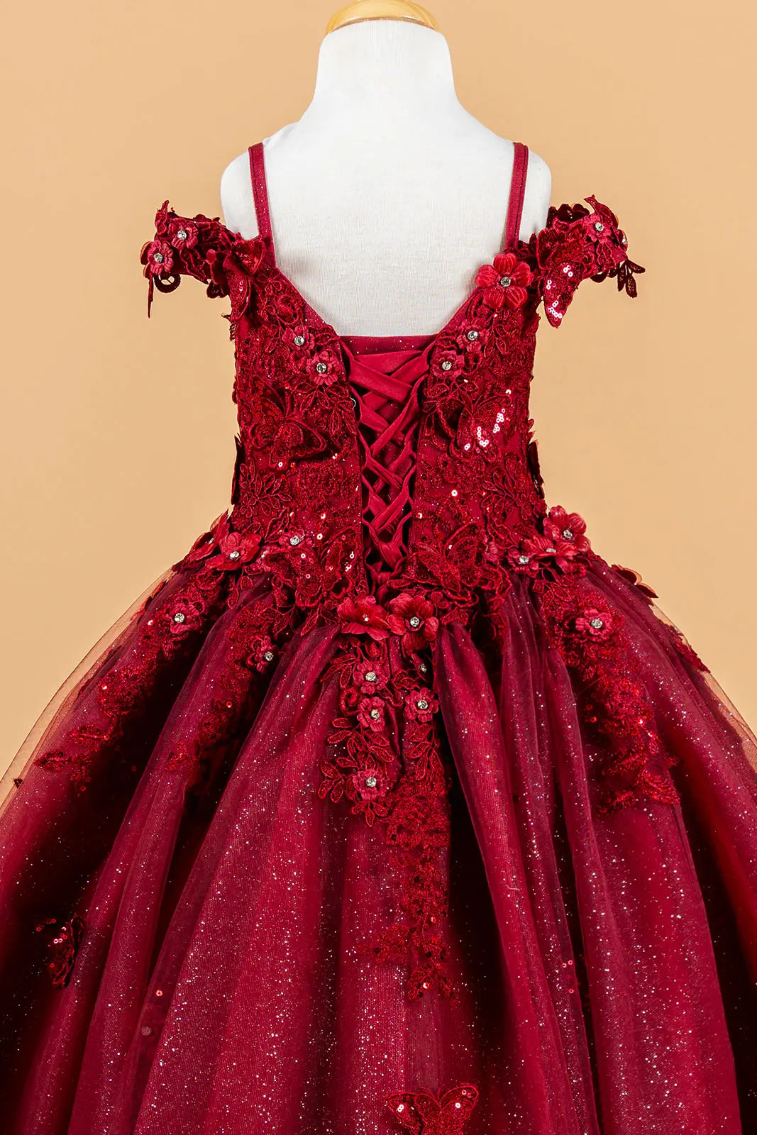 Vestido de Niña Elizabeth K GK117 - BURGUNDY
