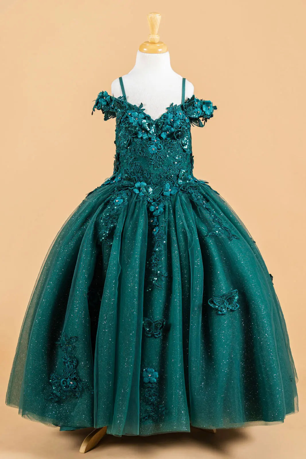 Vestido de Niña Elizabeth K GK117 - EMERALD GREEN