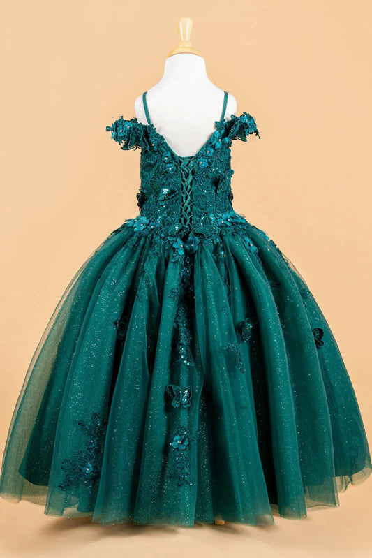Vestido de Niña Elizabeth K GK117 - EMERALD GREEN