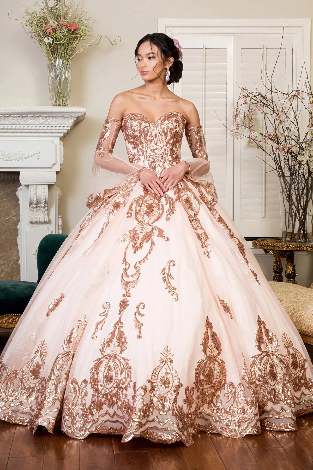 Vestido de XV Años Elizabeth K GL1914 - CHAMPAGNE