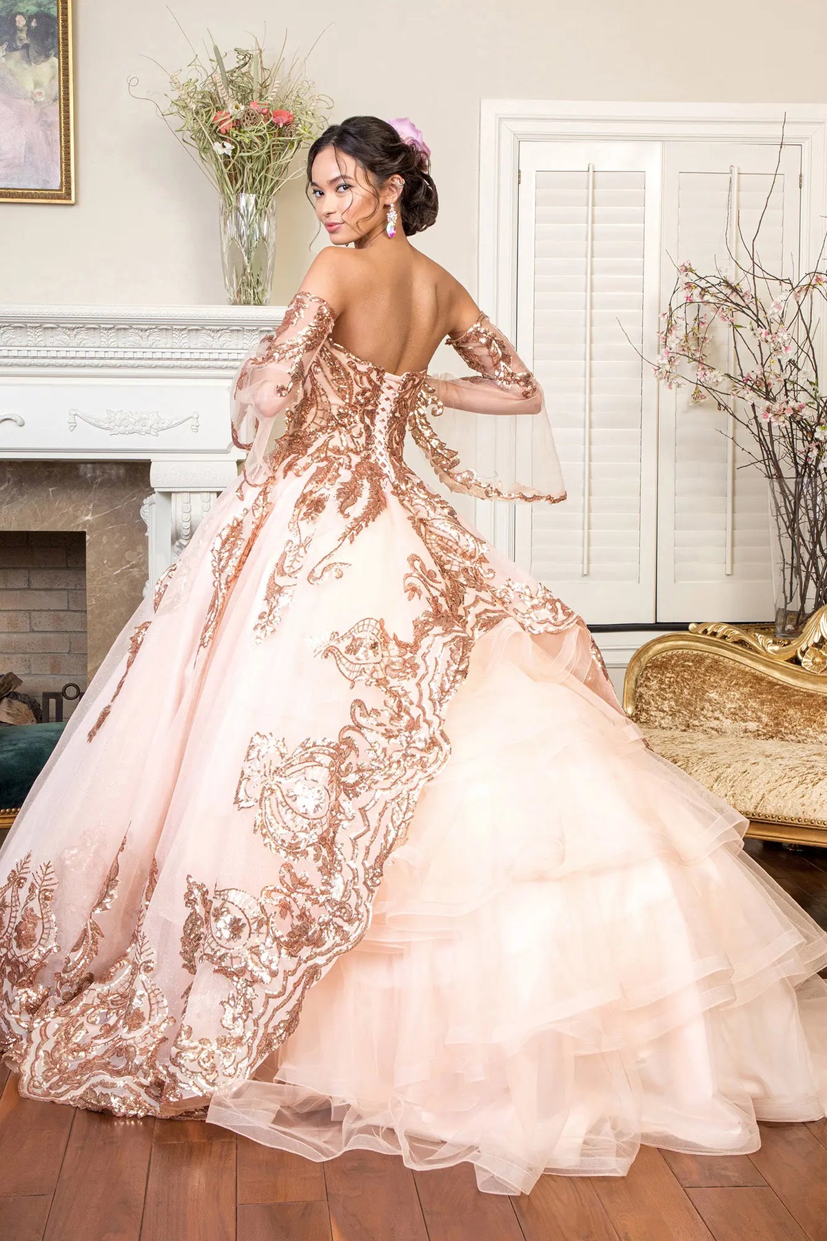 Vestido de XV Años Elizabeth K GL1914 - CHAMPAGNE
