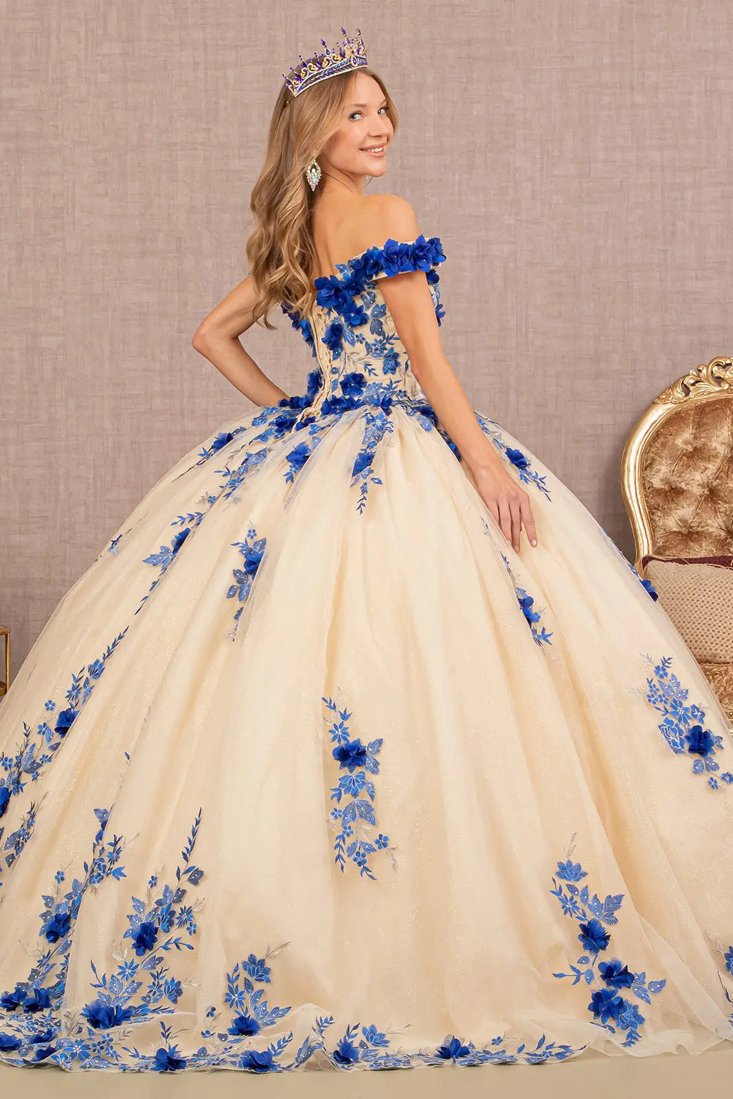 Vestido de XV Años Elizabeth K GL3105 - ROYAL BLUE/NUDE