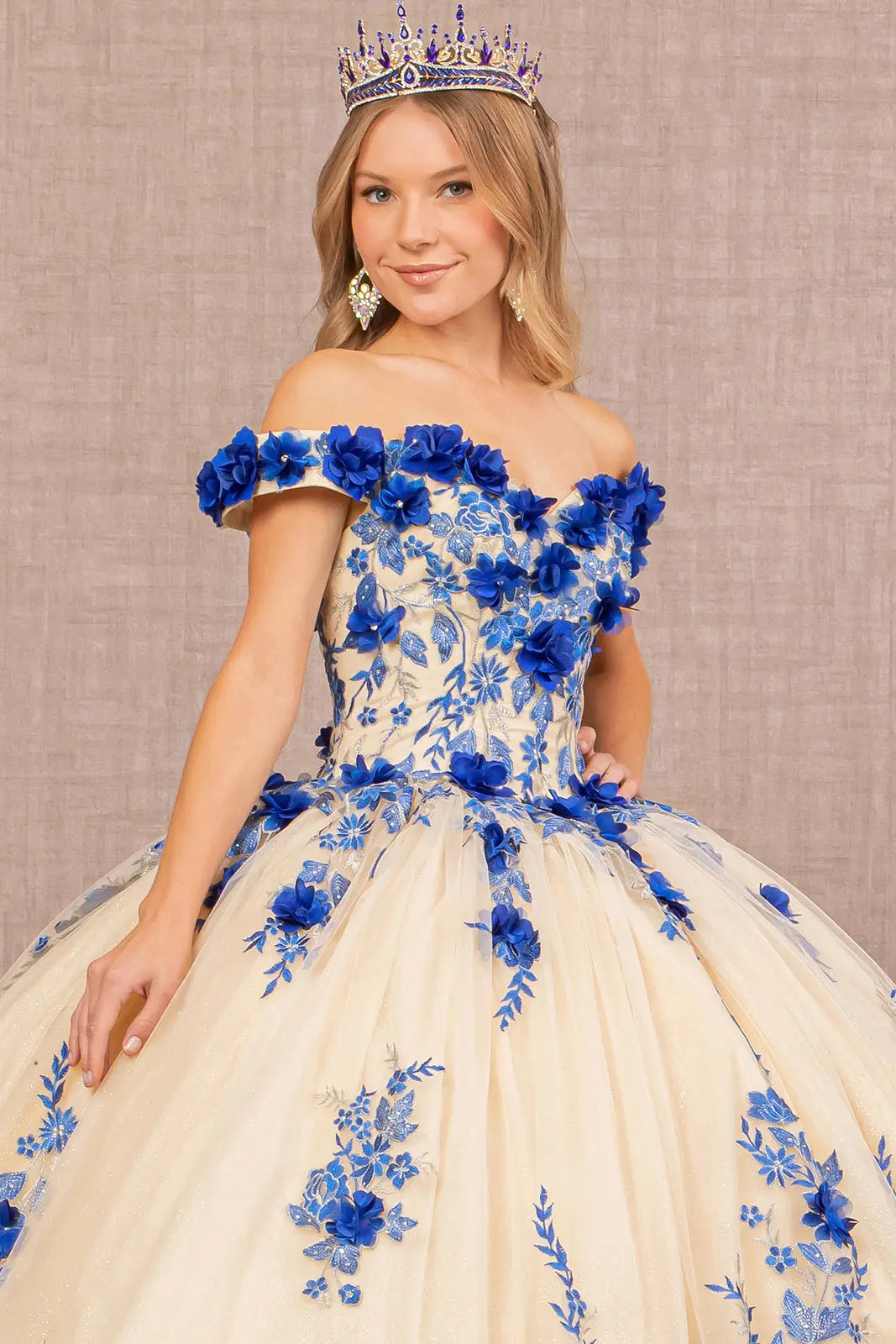 Vestido de XV Años Elizabeth K GL3105 - ROYAL BLUE/NUDE