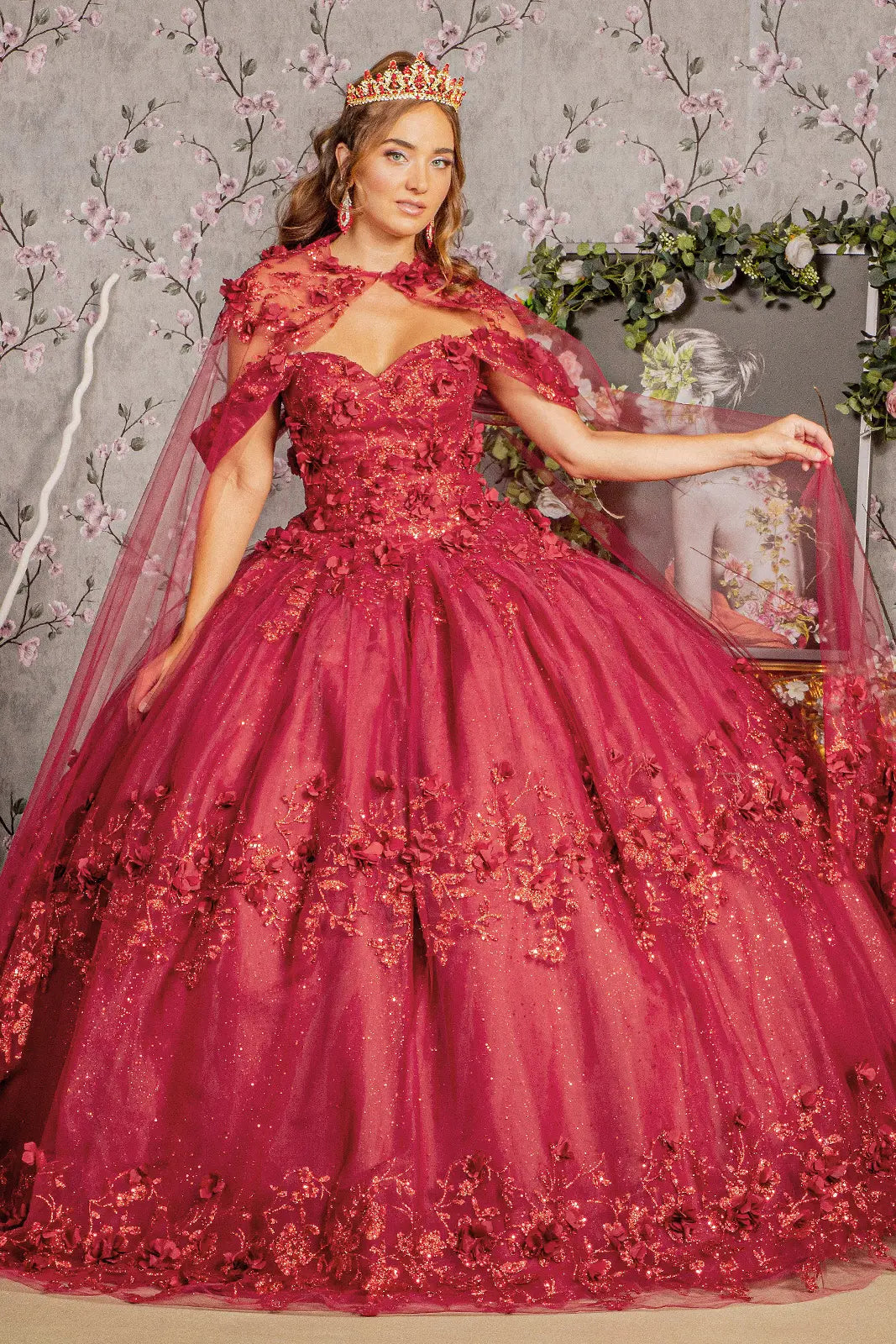 Vestido de XV Años Elizabeth K GL3179 - BURGUNDY