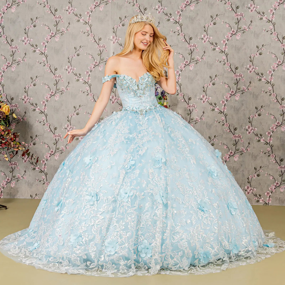 Vestido de XV Años Elizabeth K GL3183 - BABY BLUE