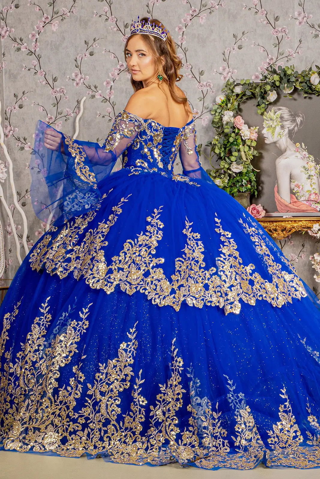 Vestido de XV Años Elizabeth K GL3184 - ROYAL BLUE/GOLD