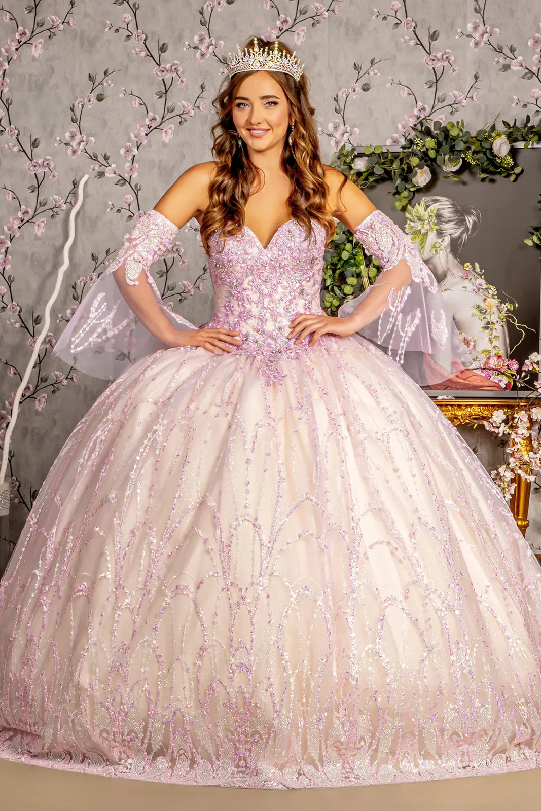 Vestido de XV Años GLS by Gloria GL3234 - LILAC/CHAMPAGNE