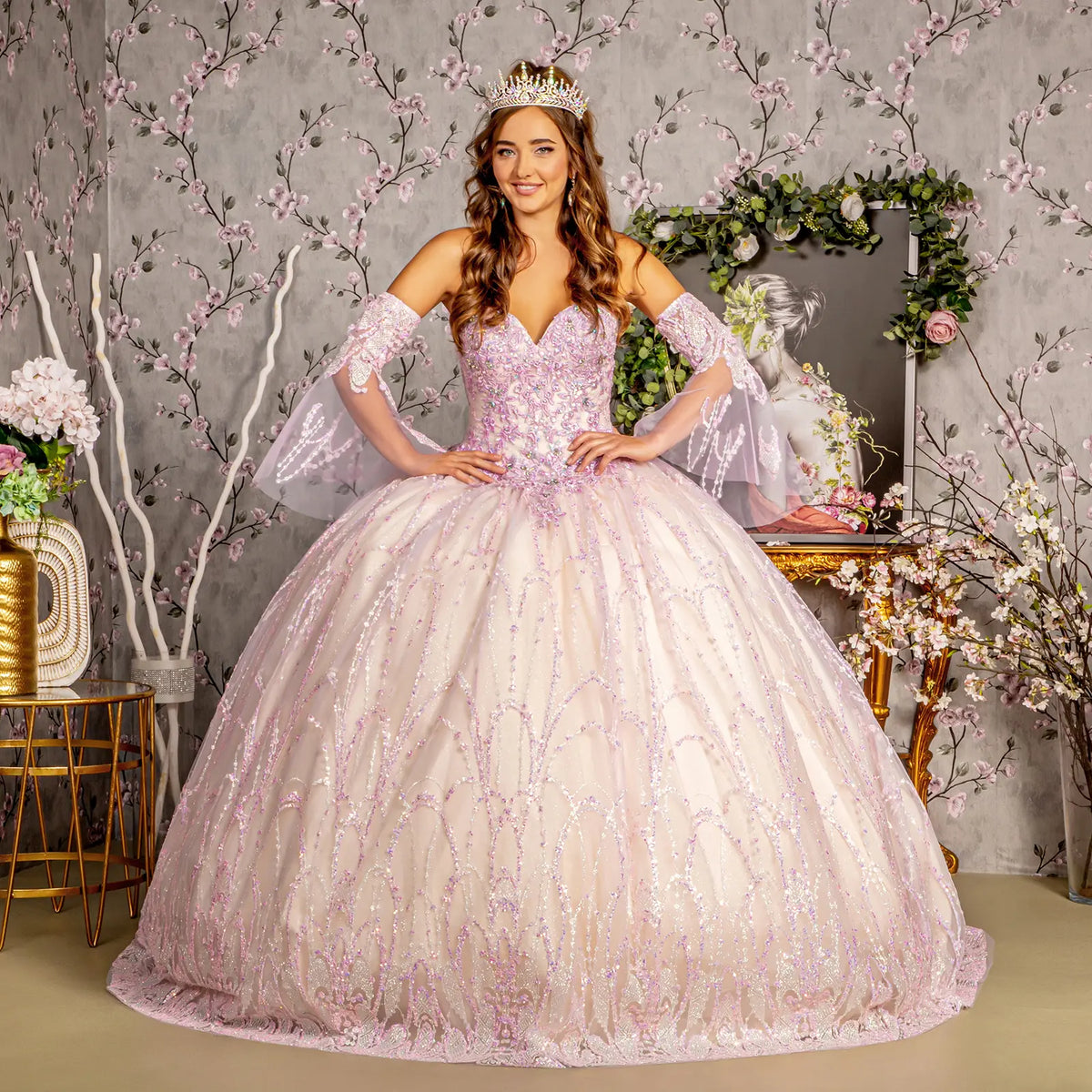Vestido de XV Años GLS by Gloria GL3234 - LILAC/CHAMPAGNE