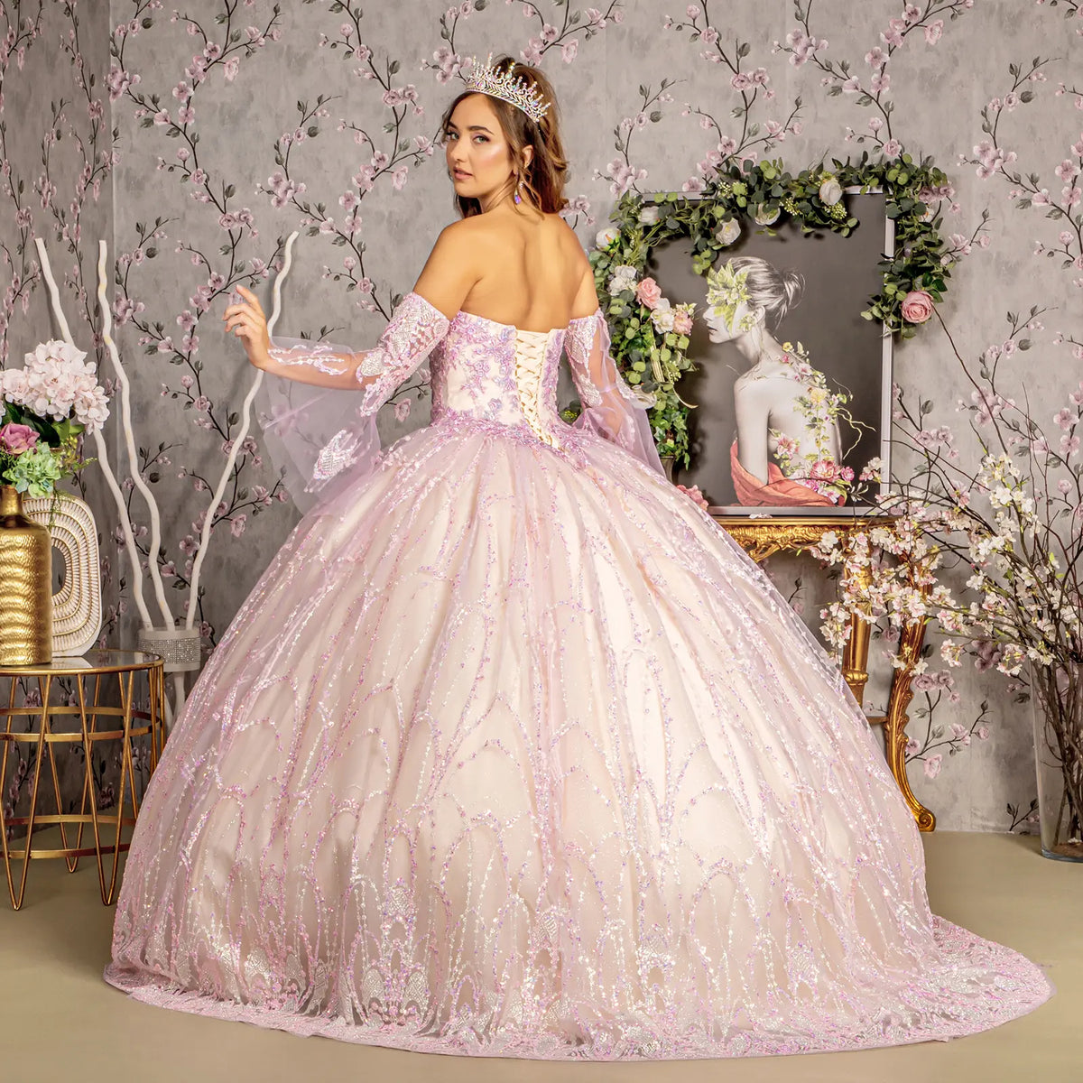 Vestido de XV Años GLS by Gloria GL3234 - LILAC/CHAMPAGNE