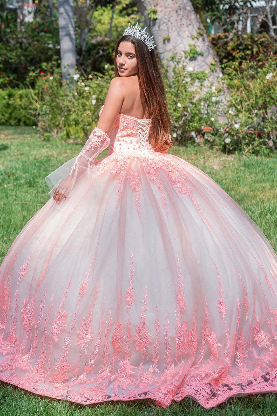Vestido de XV Años GLS by Gloria GL3235 - ORANGE/CHAMPAGNE