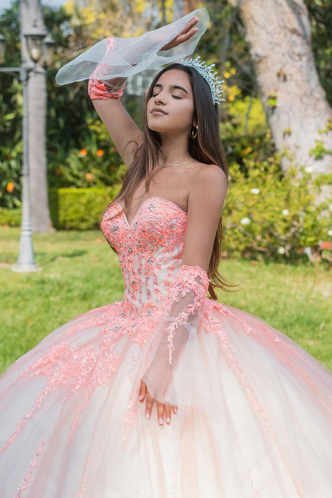 Vestido de XV Años GLS by Gloria GL3235 - ORANGE/CHAMPAGNE