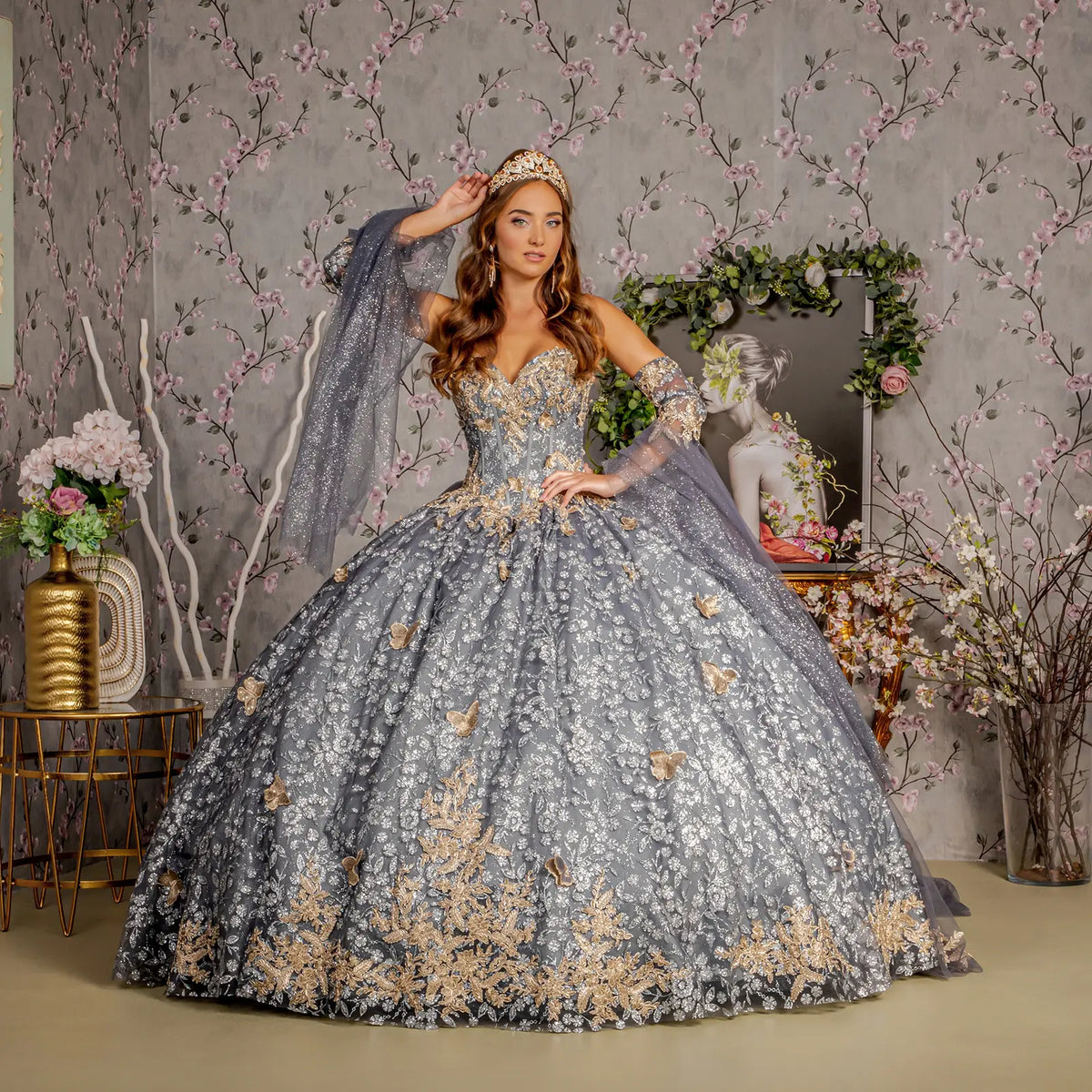 Vestido de XV Años GLS by Gloria GL3318 - GRAY