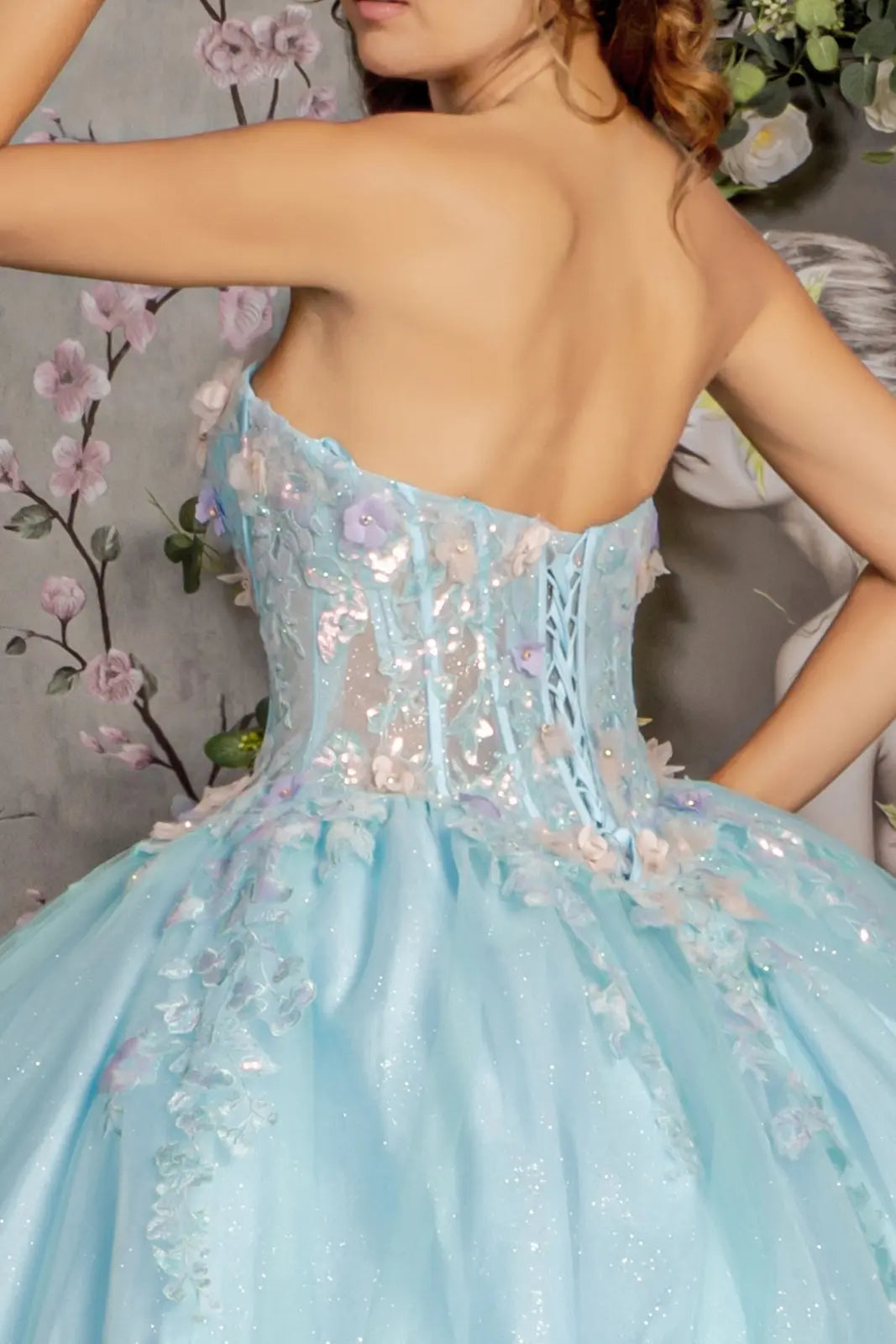 Vestido de XV Años GLS by Gloria GL3332 - TIFFANY BLUE