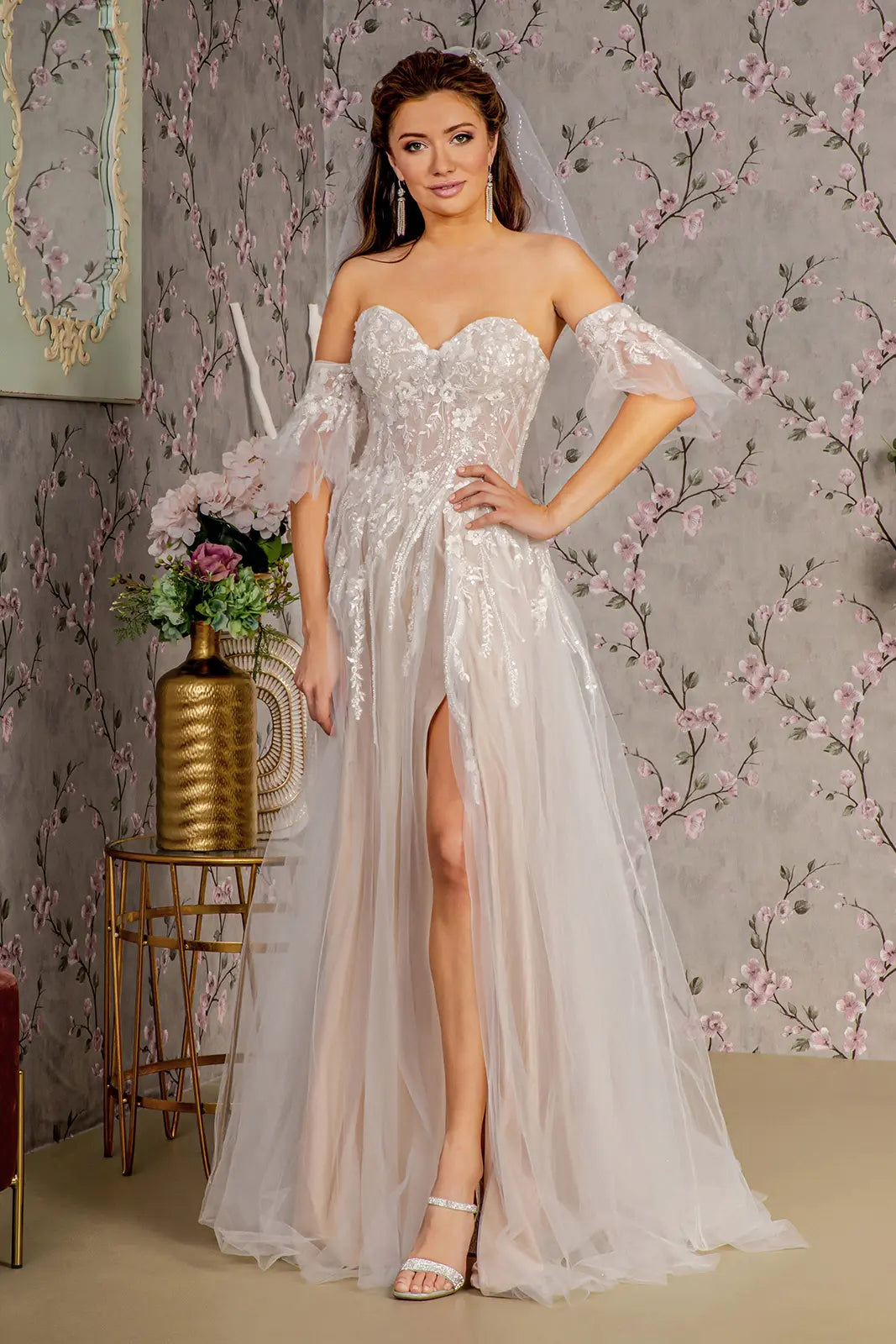 Vestido de Novia GLS by Gloria GL3427 - IVORY/CHAMPAGNE
