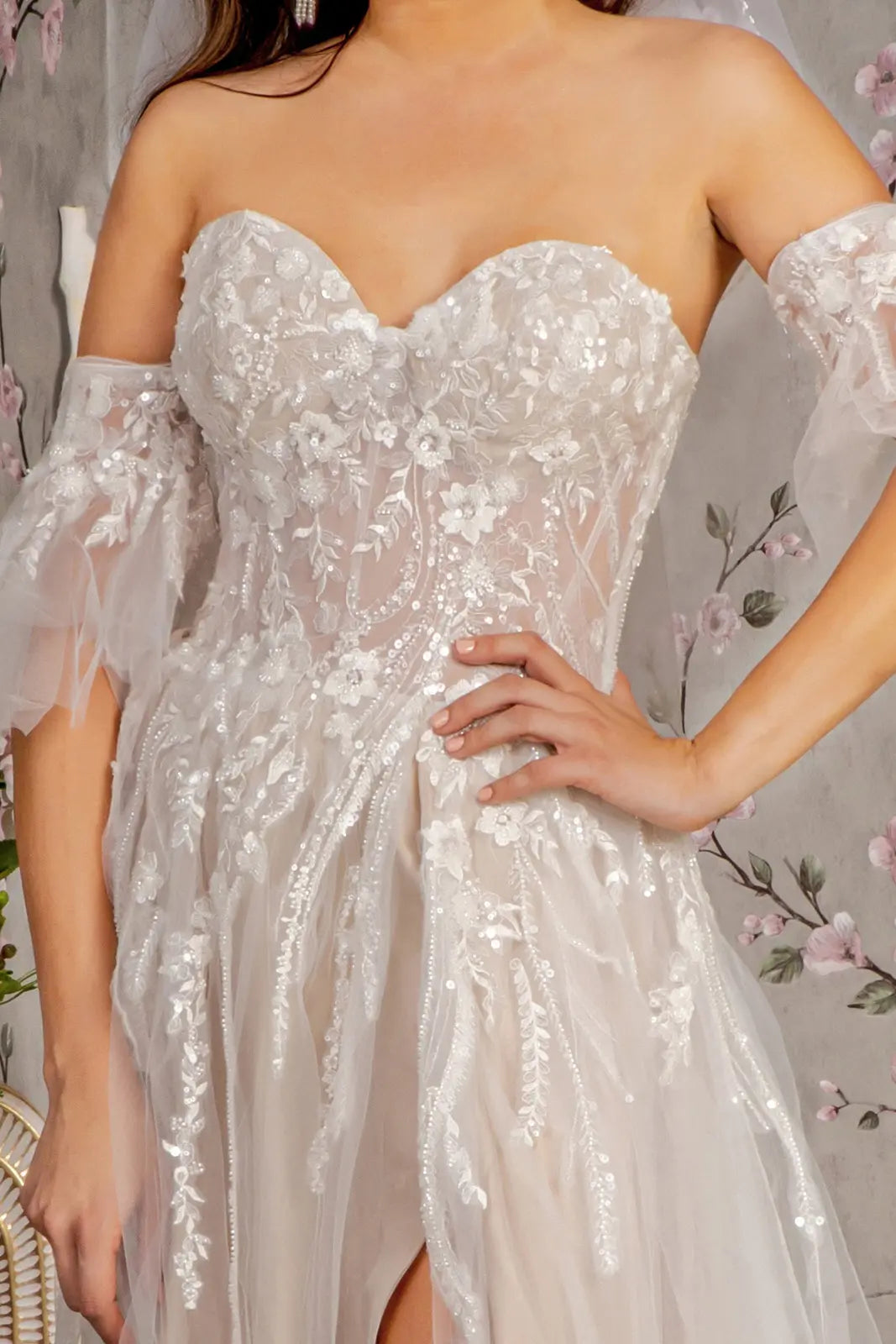 Vestido de Novia GLS by Gloria GL3427 - IVORY/CHAMPAGNE