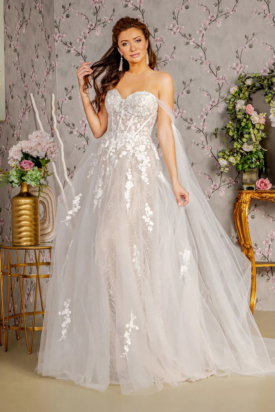 Vestido de Novia GLS by Gloria GL3428 - IVORY/CHAMPAGNE