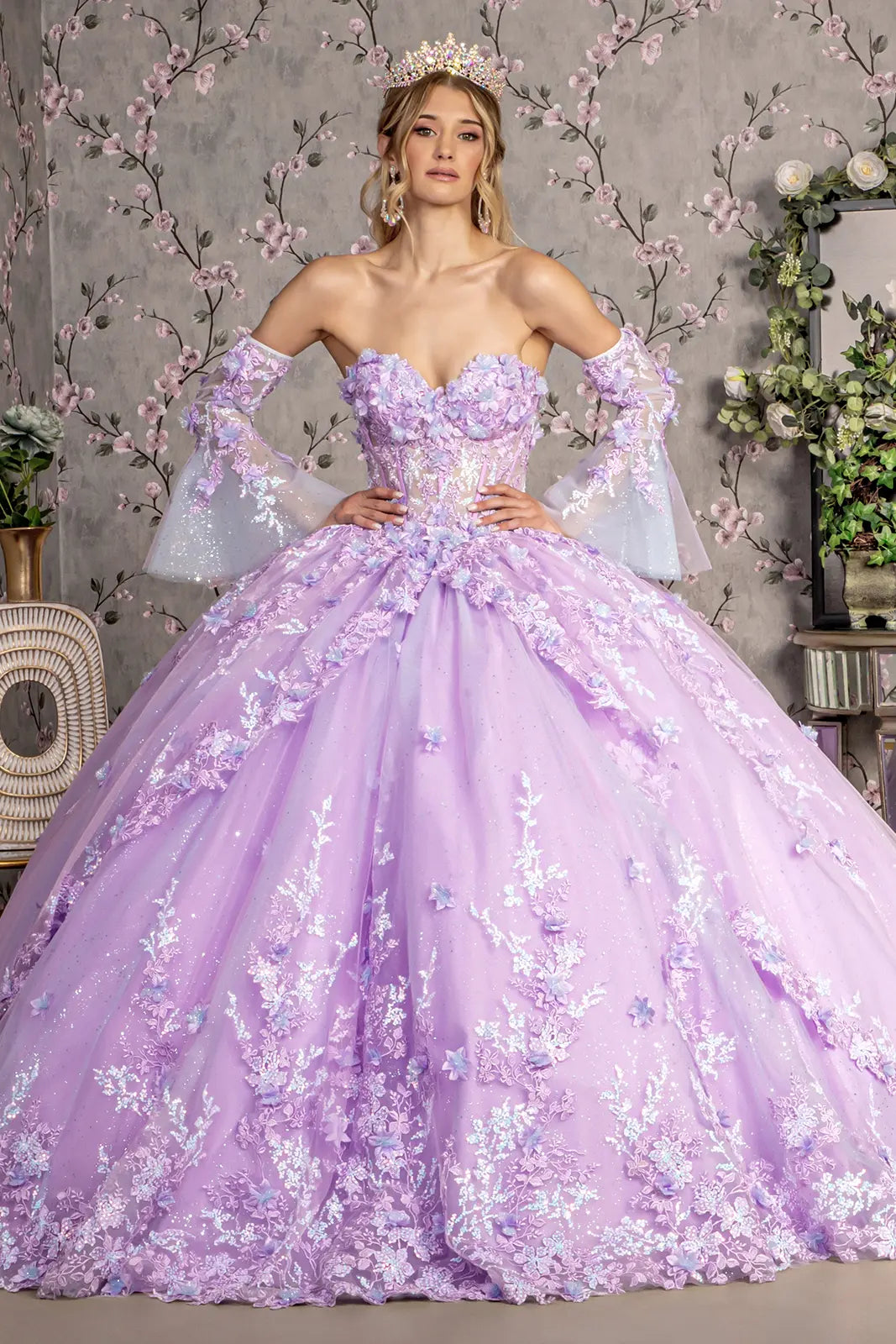 Vestido de XV Años GLS by Gloria GL3470 - LILAC