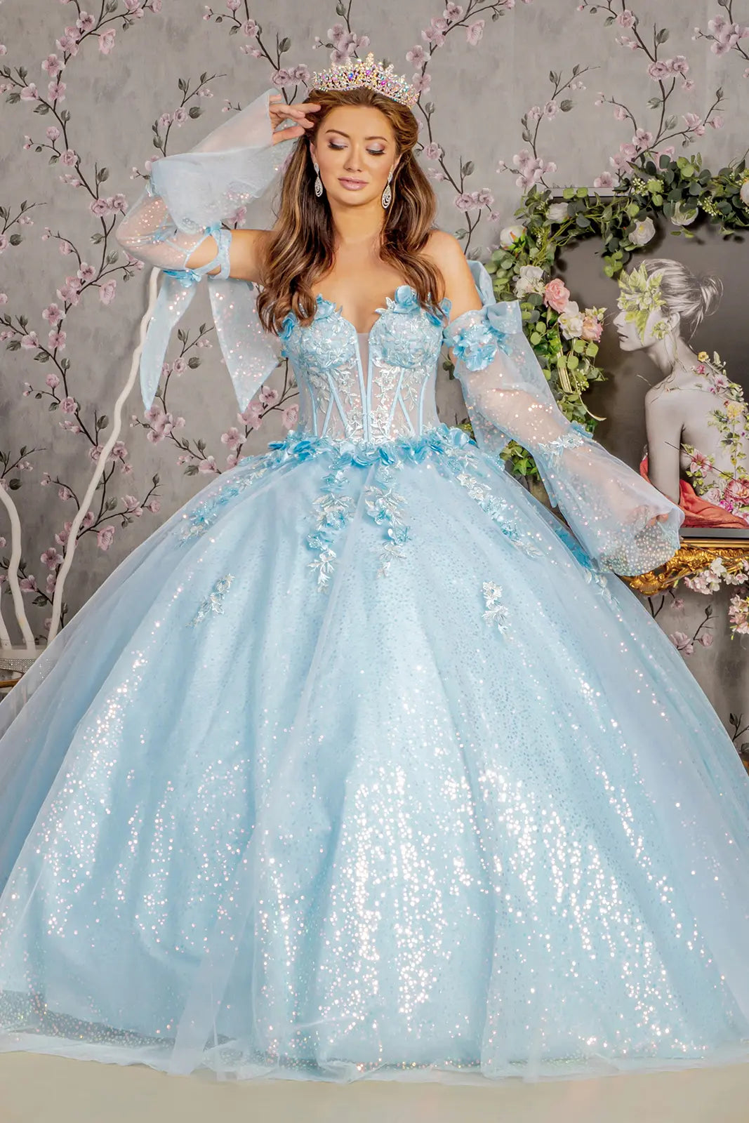 Vestido de XV Años GLS by Gloria GL3486 - BABY BLUE