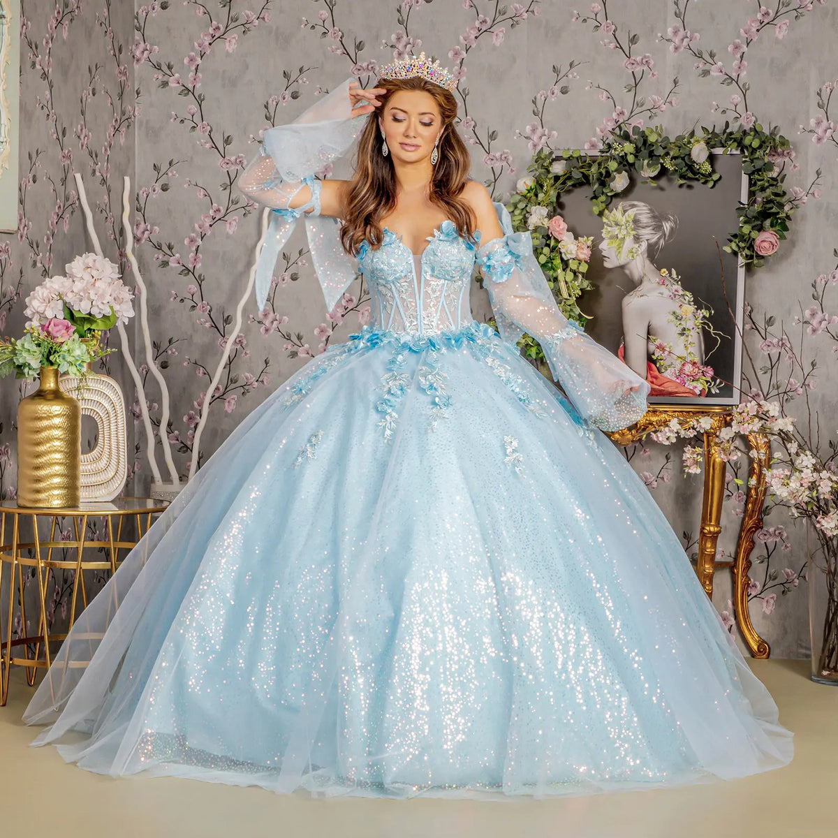 Vestido de XV Años GLS by Gloria GL3486 - BABY BLUE